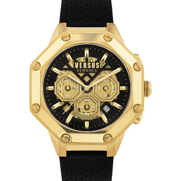 Versace Gold Men's Two Tone 45mm Watch - Picture 1 of 3